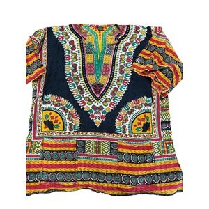 Classic Collection Dashiki African Print Tunic Multicolor Kaftan Boho Oversized